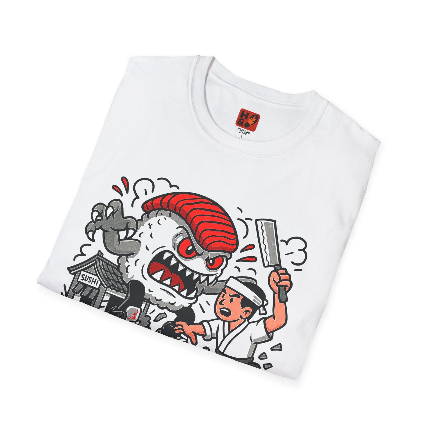 "Sushi Monster Attack (Metallic 5's)"T-shirt