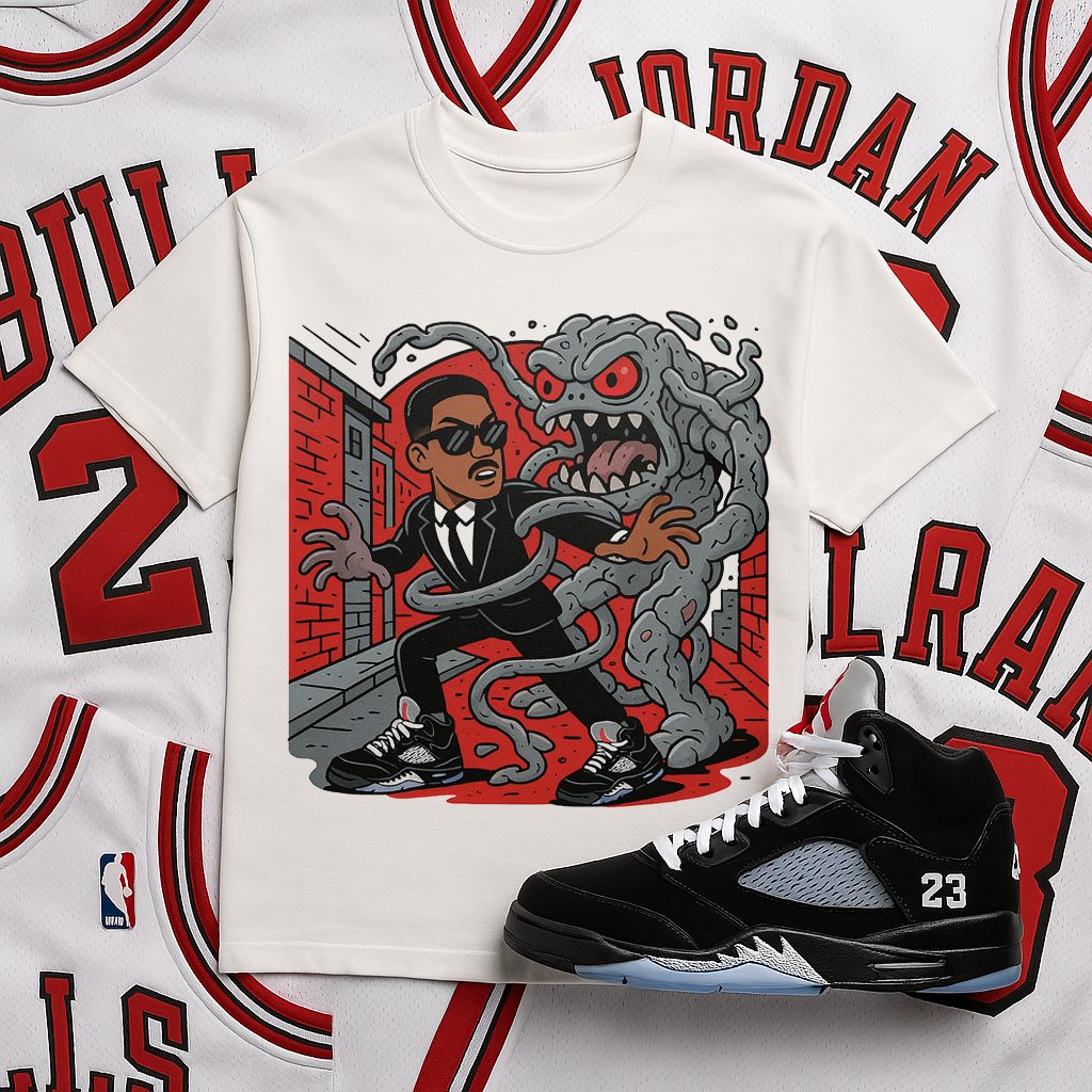 "J Battles Alien (Metallic 5's)T-shirt