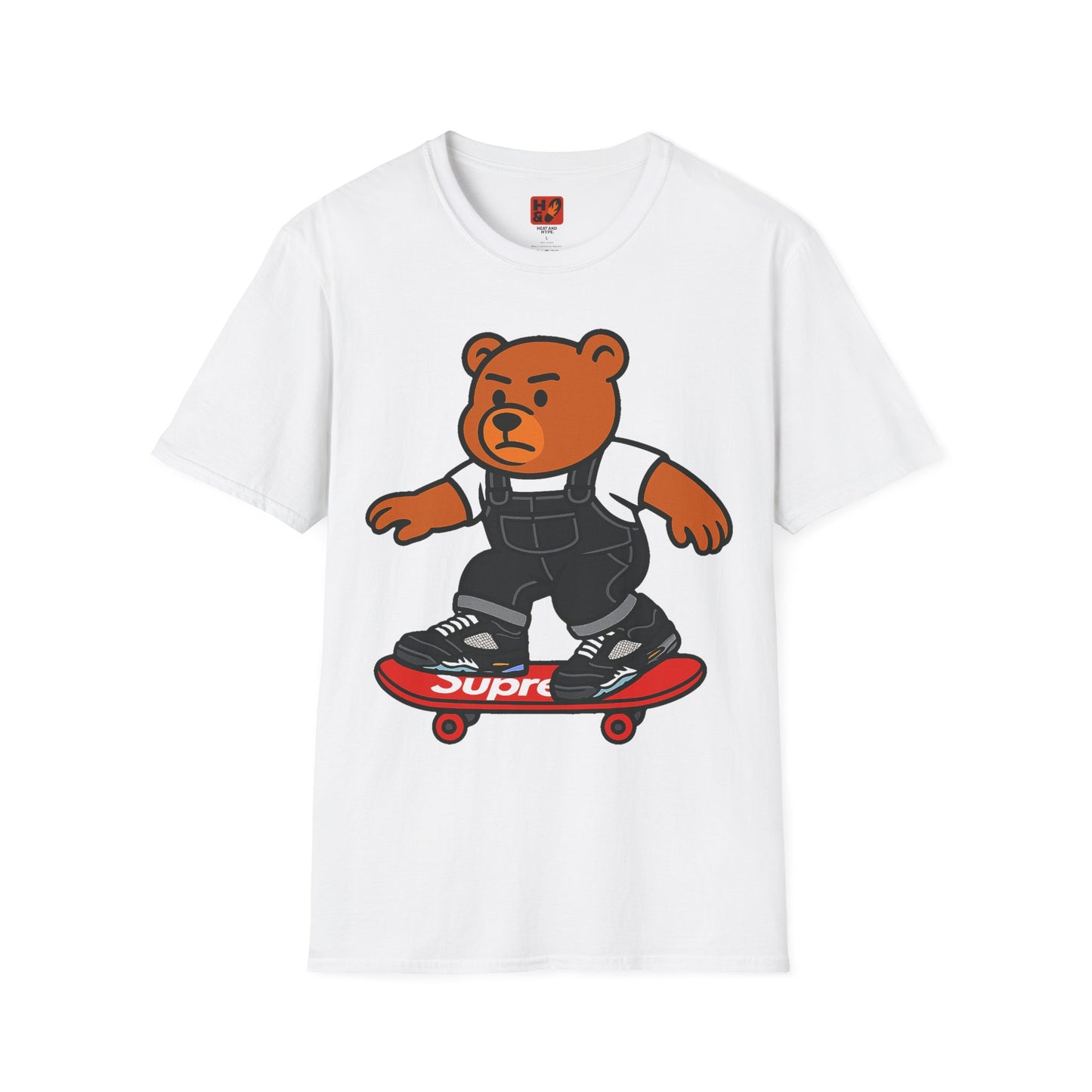 "Skatboard Bear (Metallic 5's)"T-shirt