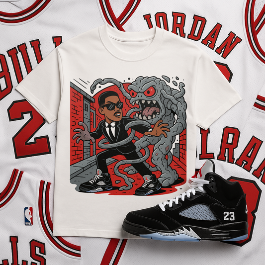 "J Battles Alien (Metallic 5's)T-shirt