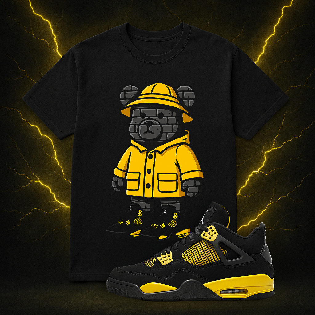 "Raincoat Brick Bear (Thunder 4s)" T-Shirt