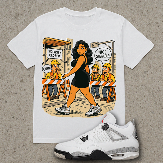 "Sneaker Cat Call (Cement 4s)"T-Shirt