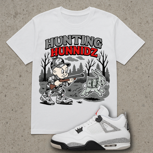 "Hunting Hunnids (Cement 4s)"T-Shirt