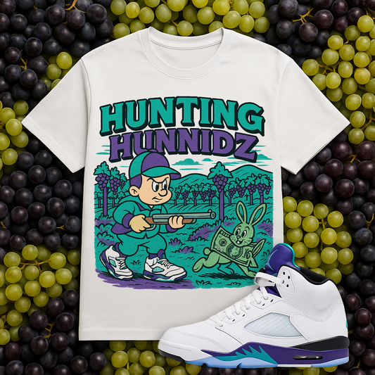 "Hunting Hunneds (Grape 5s)T-Shirt